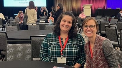 Dr. Amanda Davis, assistant professor in MGA’s Master of Science in Occupational Therapy (MSOT) Bridge Program, along with Dr. Paula Graham from Pfeiffer University, at the American Occupational Therapy Association Education Summit.